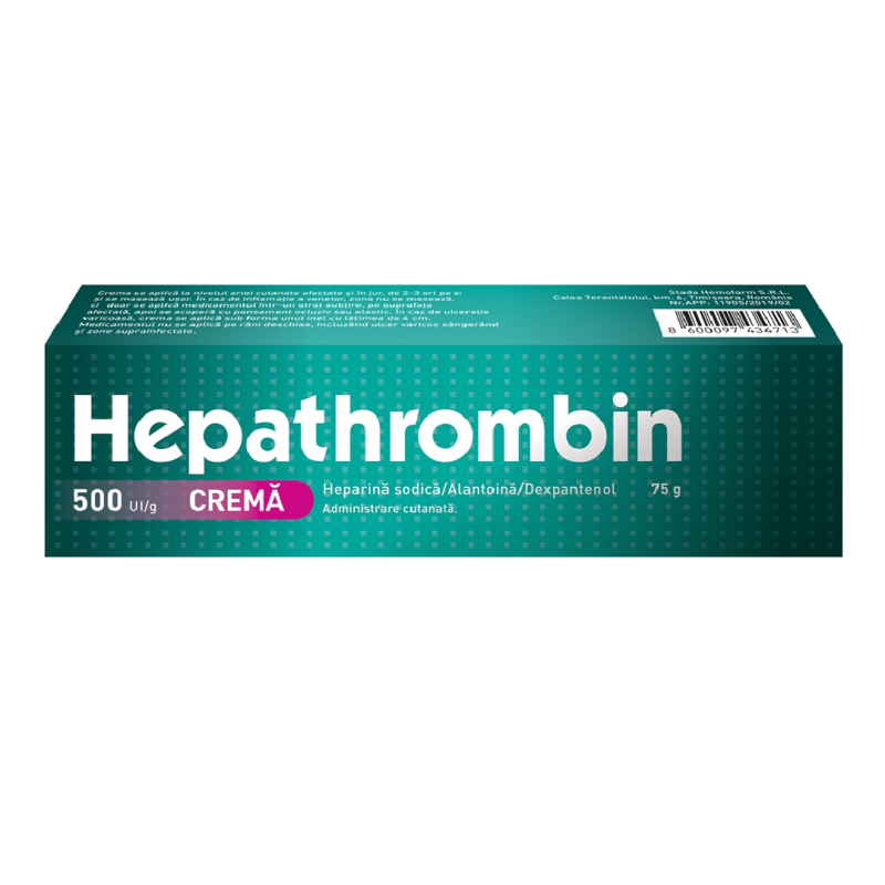 Hepathrombin Crema, 500 UI/g, 75 g, Stada