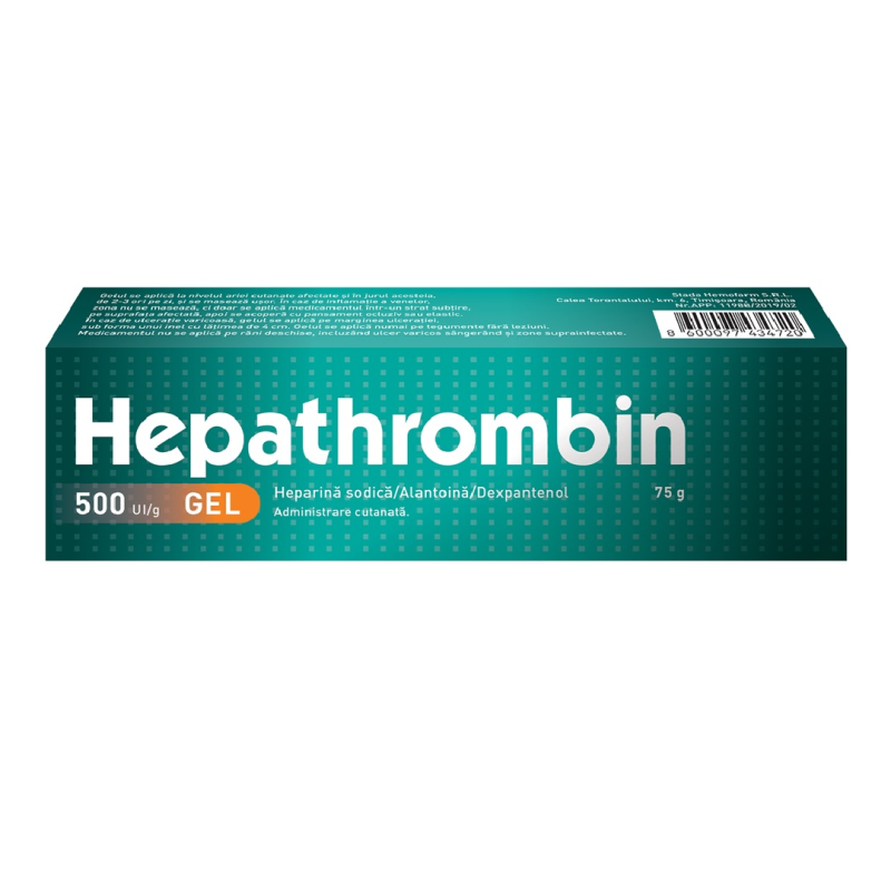 Hepathrombin Gel, 500 UI/g, 75 g, Stada
