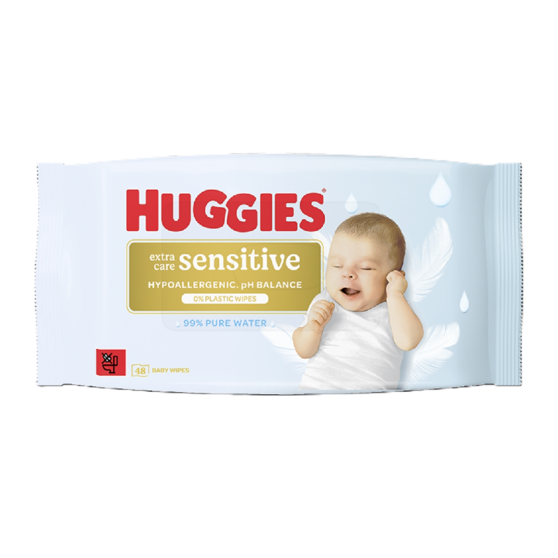 Servetele umede Extra Care Sensitive, 48 bucati, Huggies