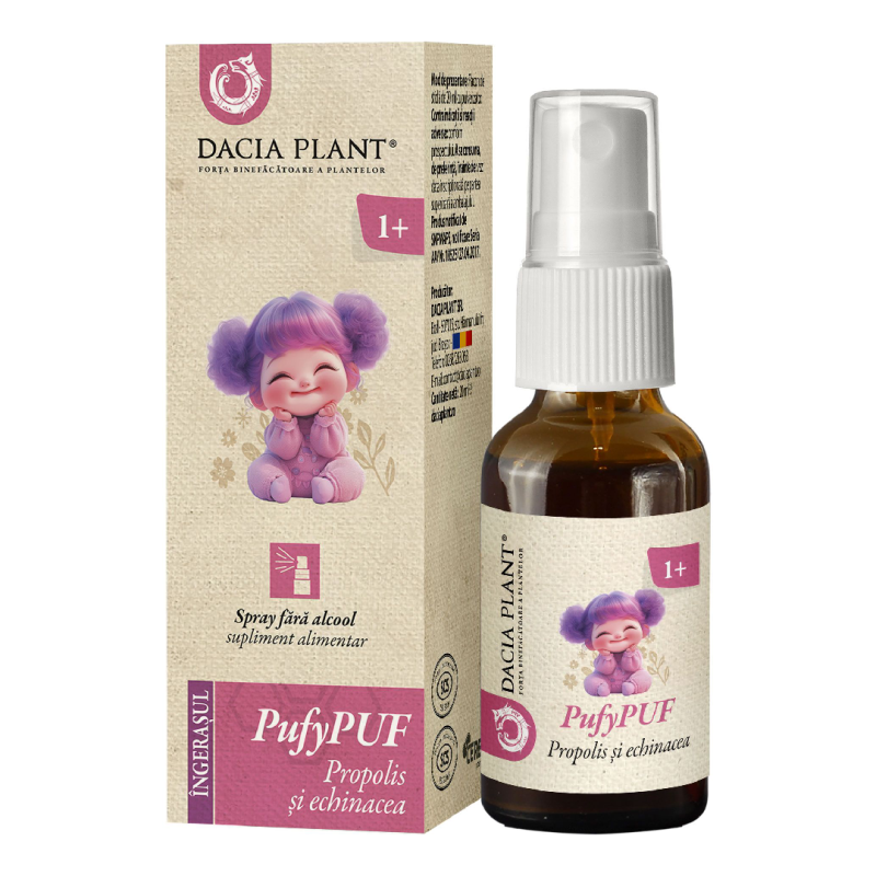 Spray Propolis si Echinacea PufyPuf, 20 ml, Dacia Plant