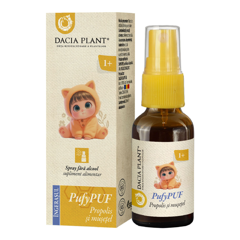 Spray cu Propolis si Musetel PufyPuf, 20 ml, Dacia Plant