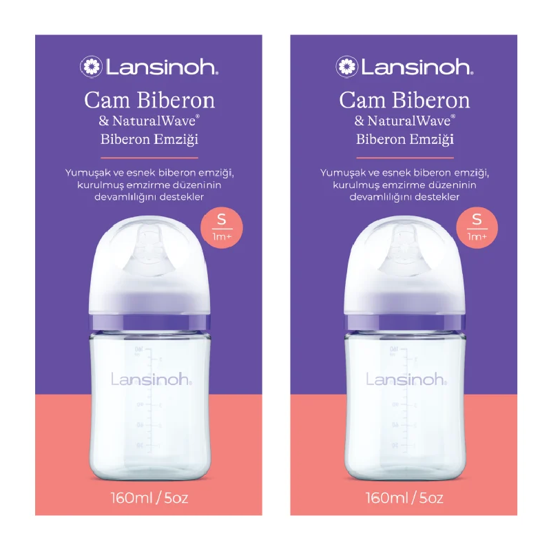 Pachet biberoane din sticla, 2*160 ml, Lansinoh