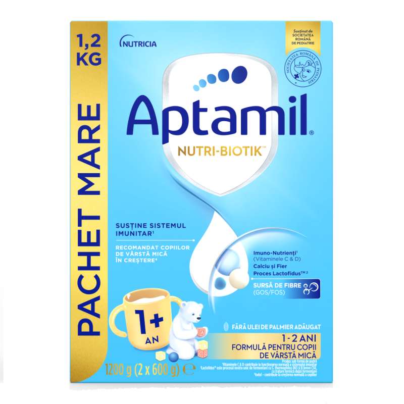Formula de lapte praf Nutri Biotik 1+, 1-2 ani, 1200 g, Aptamil