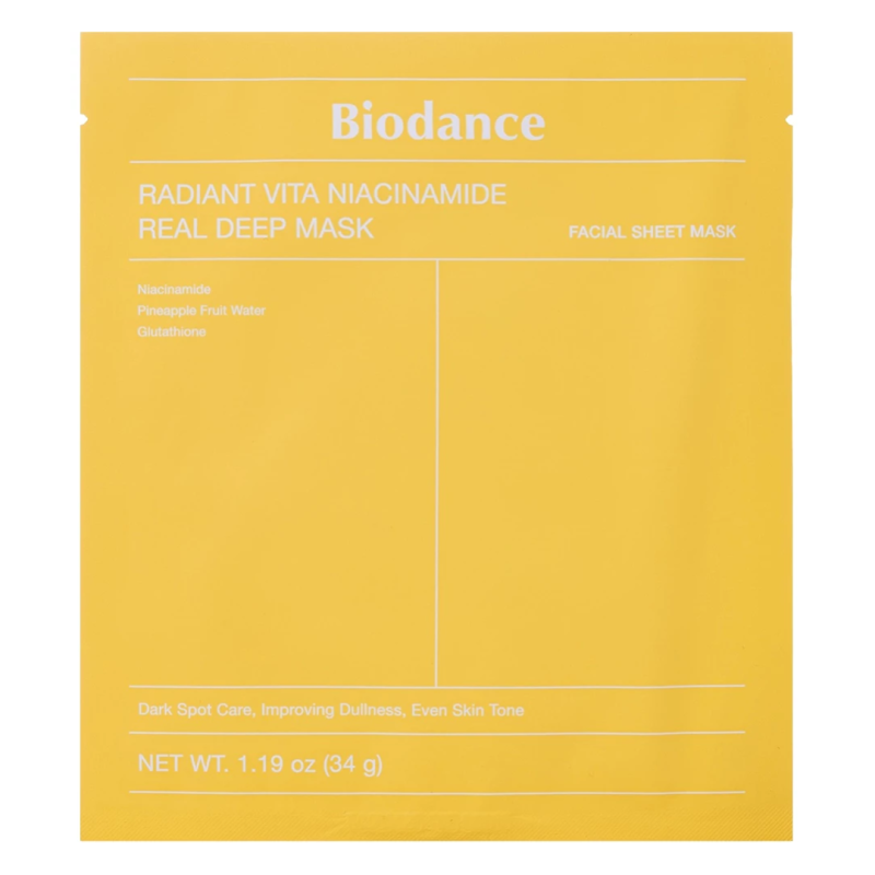 Masca pentru luminozitate Radiant Vita Niacinamide, 34 g, Biodance