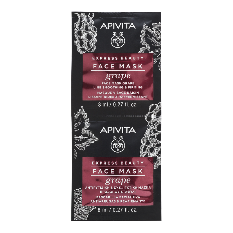 Masca de fata antirid cu extract de struguri, 2*8 ml, Apivita