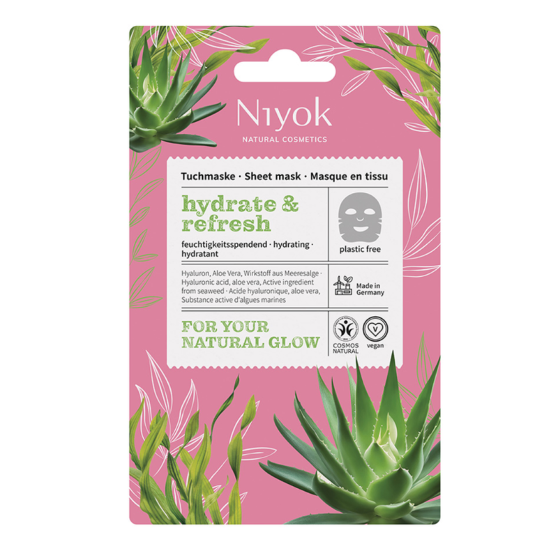 Masca de fata tip servetel, Hydrate & Refresh, 10 ml, Niyok