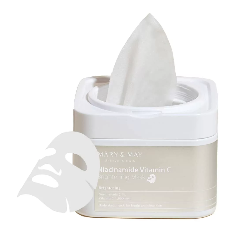 Masca tip servetel Niacinamide Brightening, 30 bucati, Mary and May
