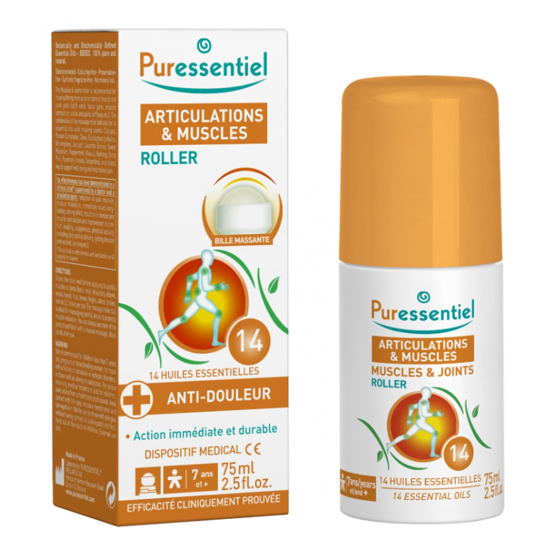 Roller antireumatic cu 14 uleiuri esentiale, 75 ml, Puressentiel