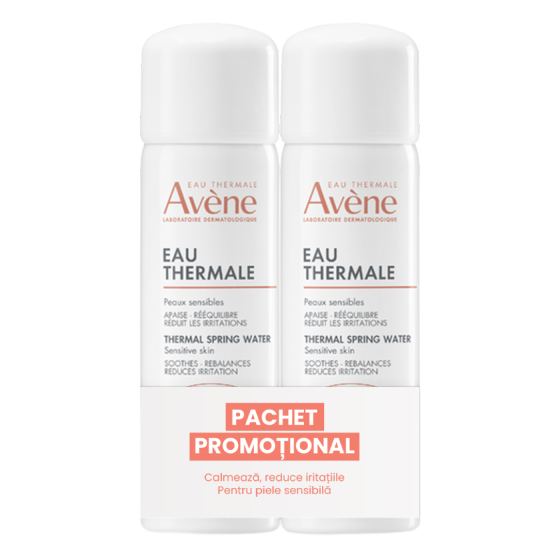 Pachet apa termala spray, 50 ml + 50 ml, Avene