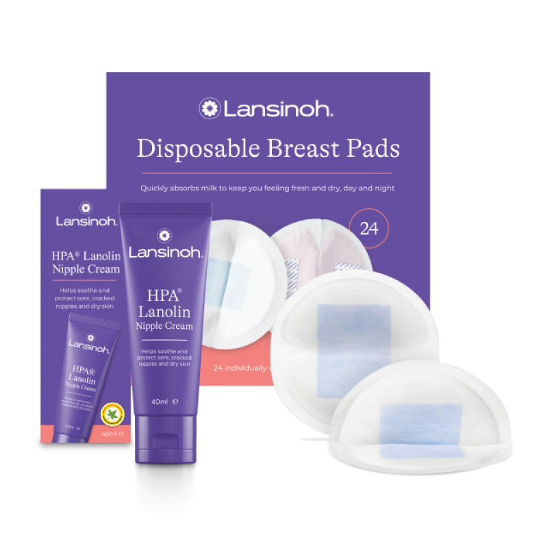 Kit HPA Lanolin Crema mameloane 40 ml + Tampoane de san 24 bucati, Lansinoh