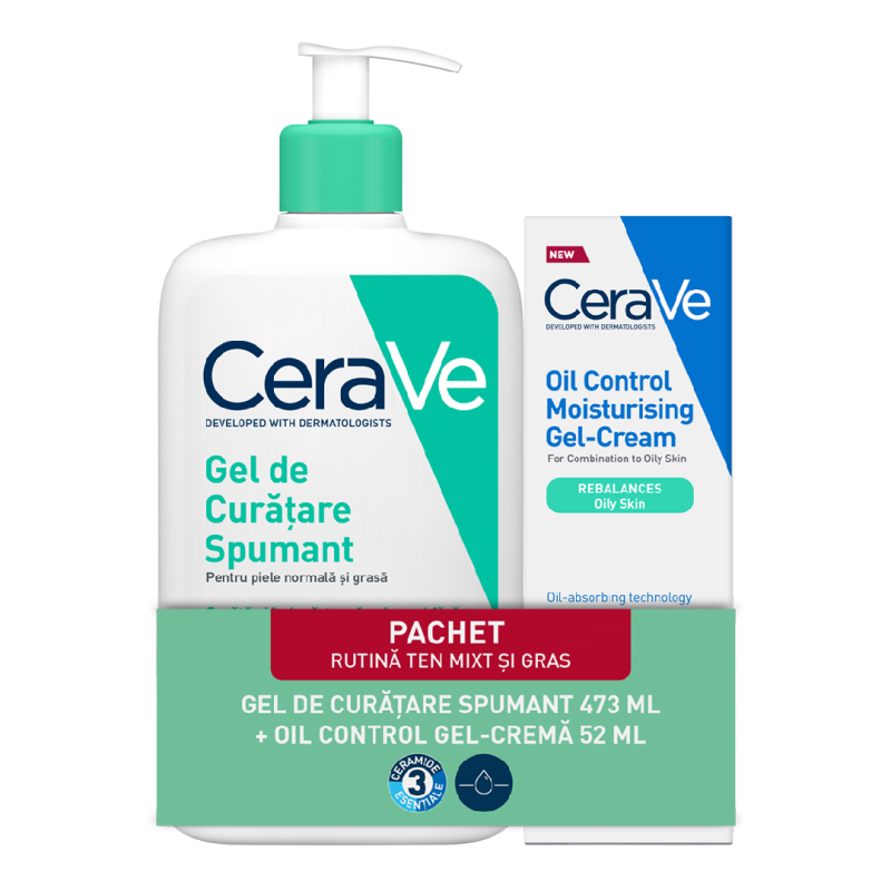 Pachet Gel spumant de curatare, 473ml + Gel-crema cu efect