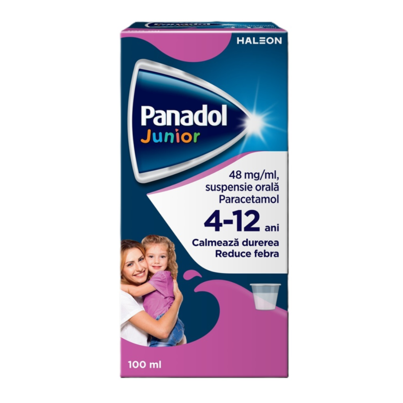 Panadol Junior suspensie orala 4-12 ani, 48 mg/ml suspensie orala, 100 ml, Haleon