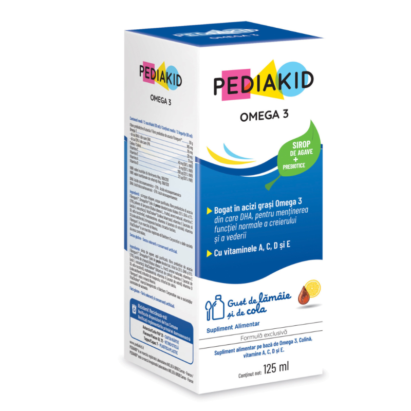 Sirop cu gust de cola Omega 3, 125 ml, Pediakid