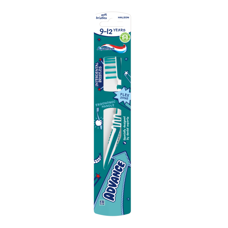 Periuta de dinti pentru copii Advance Flex Zone Soft, 9-12 ani, Aquafresh
