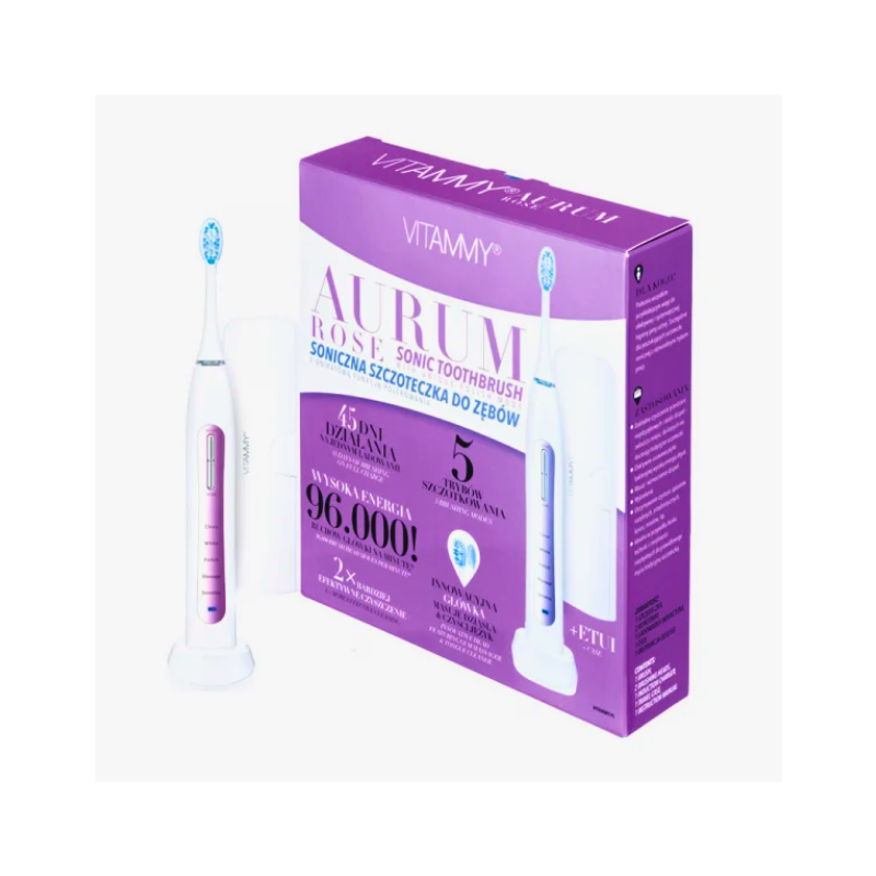 Periuta de dinti electrica VITAMMY Aurum Rose, 96000 vibratii/min, 5 moduri de periaj