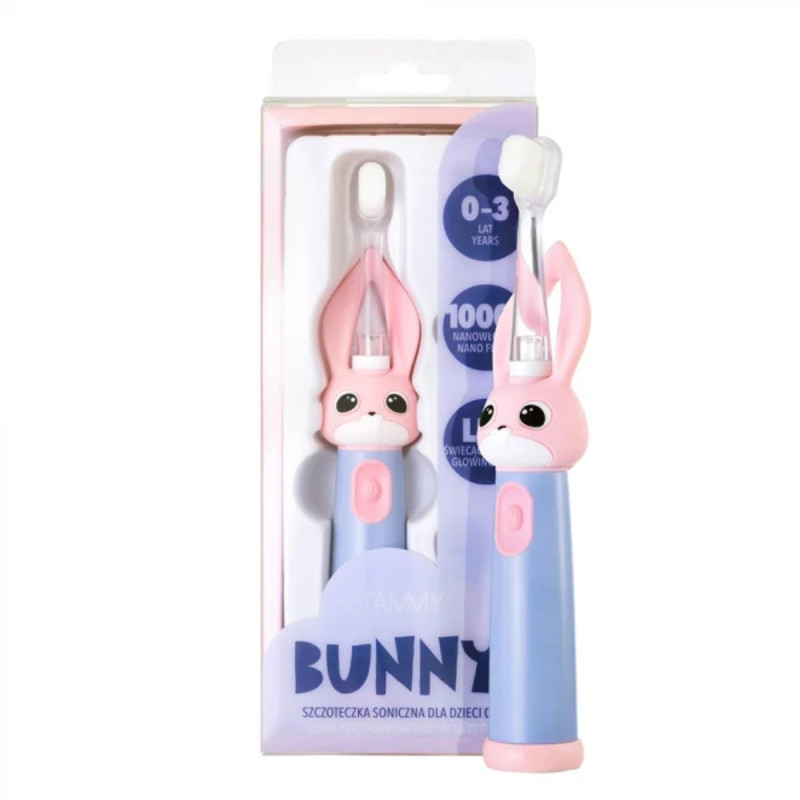 Periuta de dinti electrica Vitammy Bunny, pentru copii 0-3 ani, roz/ albastru