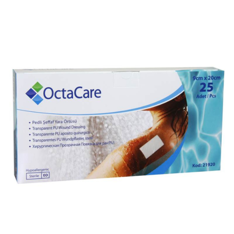 Plasturi sterili film, rezistenti la apa, 9*20 cm, 25 bucati, OctaCare