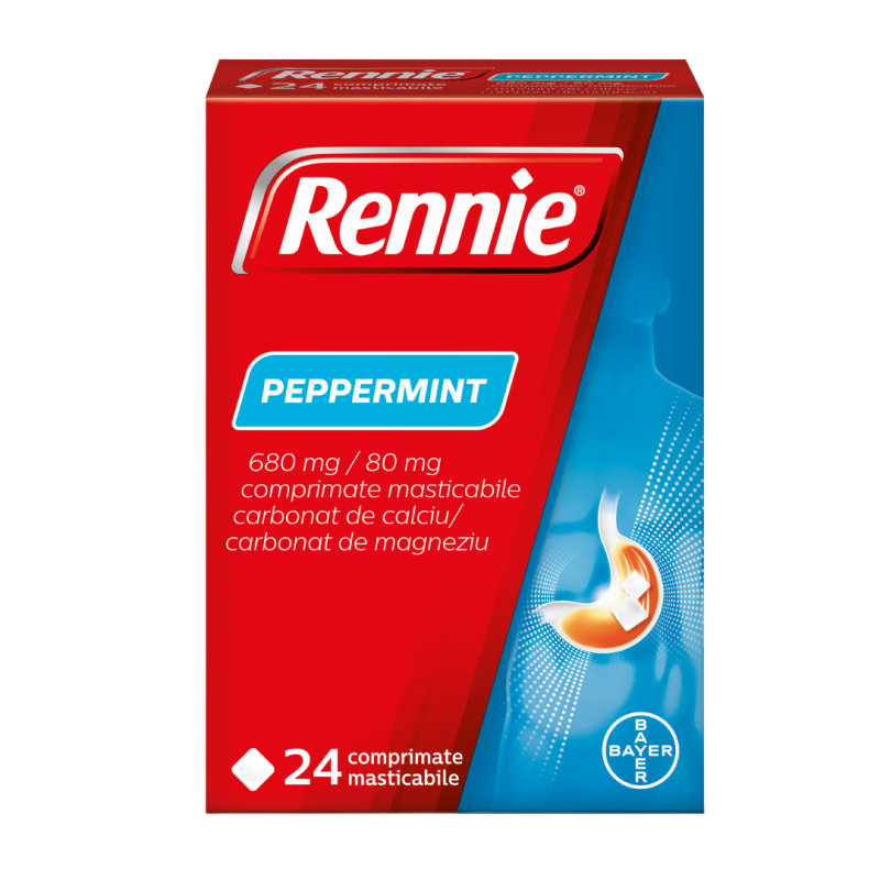 Rennie Peppermint, 24 comprimate masticabile, Bayer