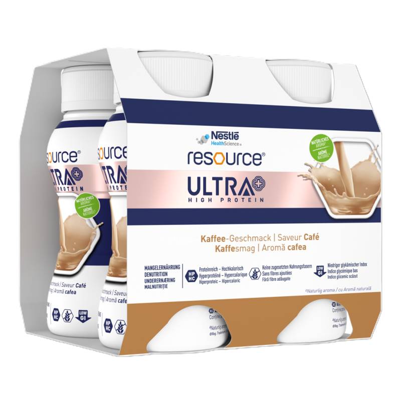 Resource Ultra+ High Protein cu aroma de cafea, 4*200, Nestle