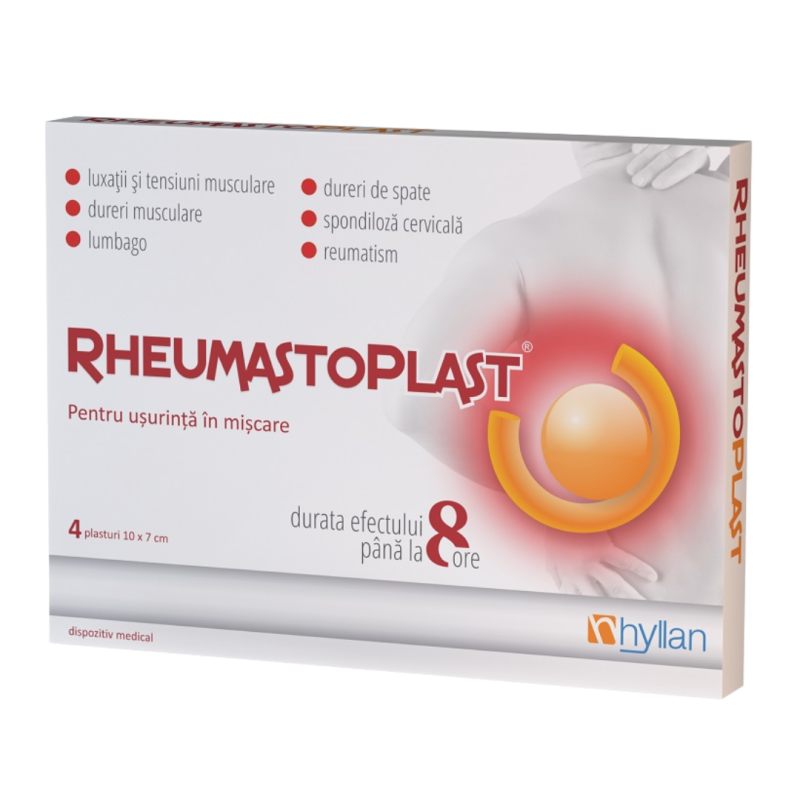 RheumastoPlast, 10*7cm, 4 plasturi, Hyllan
