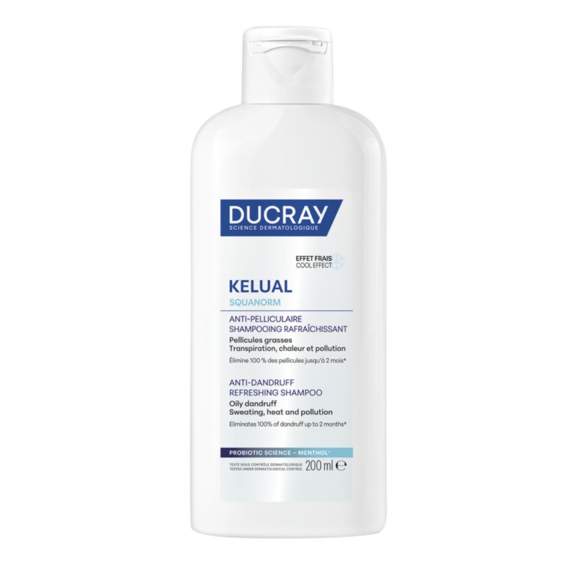 Sampon pentru matreata grasa cu efect racoritor Kelual Squanorm, 200 ml, Ducray