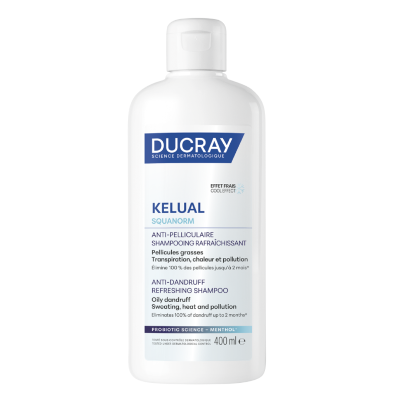 Sampon pentru matreata grasa cu efect racoritor Kelual Squanorm, 400 ml, Ducray