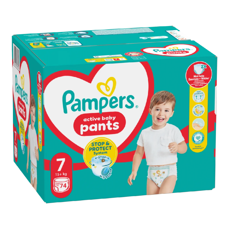 Scutece chilotel Active Baby Pants 15+ kg, 74 bucati, Pampers