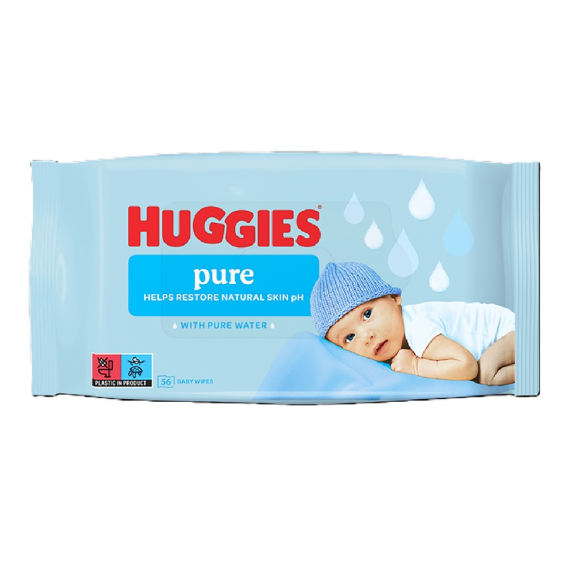 Servetele umede Pure, 56 bucati, Huggies