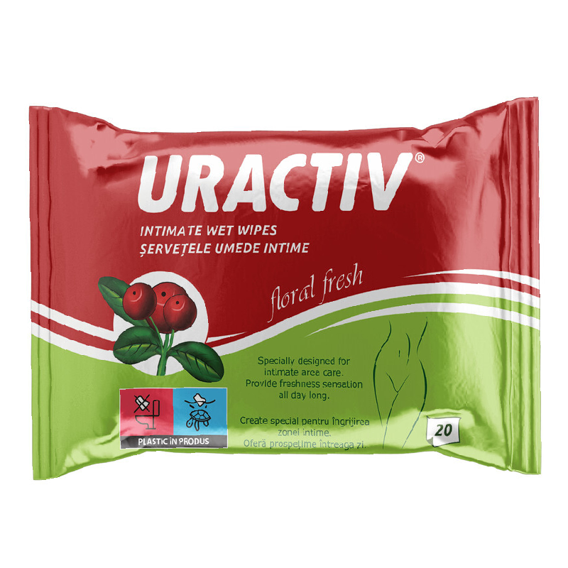 Uractiv Servetele Umede Intime, 20 bucati, Terapia