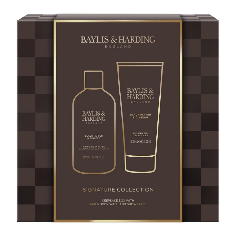Set pentru ingrijirea corpului barbati, Black Pepper & Ginseng, 2 piese, Baylis & Harding
