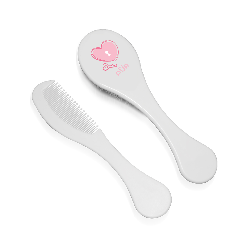 Set perie si pieptene, roz, PUR