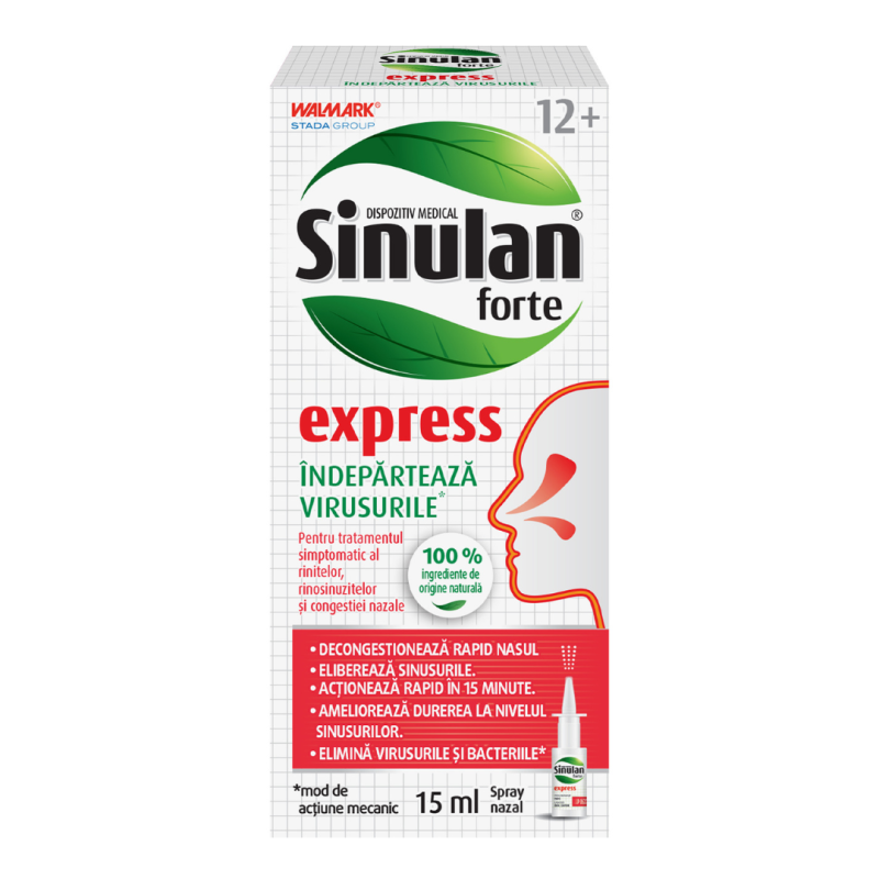 Spray nazal Sinulan Express Forte, 15ml, Walmark