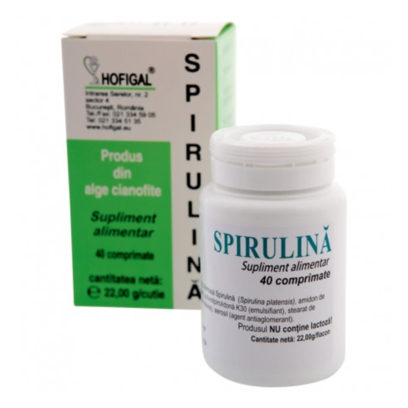 Spirulina 200mg, 40 comprimate, Hofigal