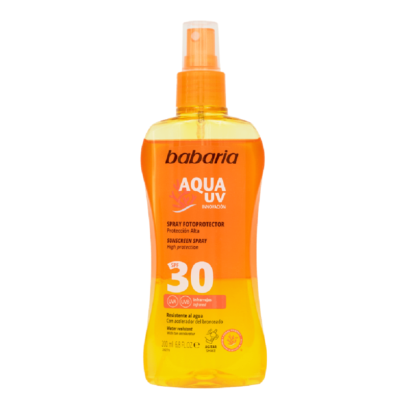 Spray pentru corp cu protectie solara SPF 30 Aqua UV, 200 ml, Babaria