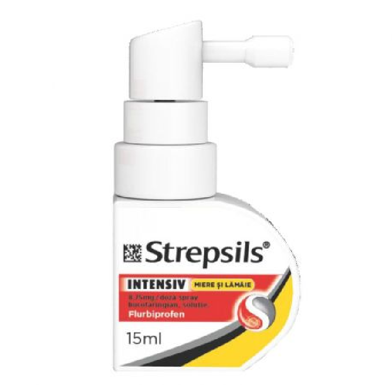 Strepsils Intensiv spray cu miere si lamaie, 8,75mg/ doza, 15 ml, Reckitt Benckiser