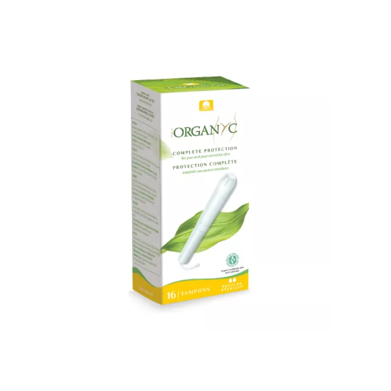 Tampoane din bumbac organic cu aplicator Regular, 16 bucati, Organyc