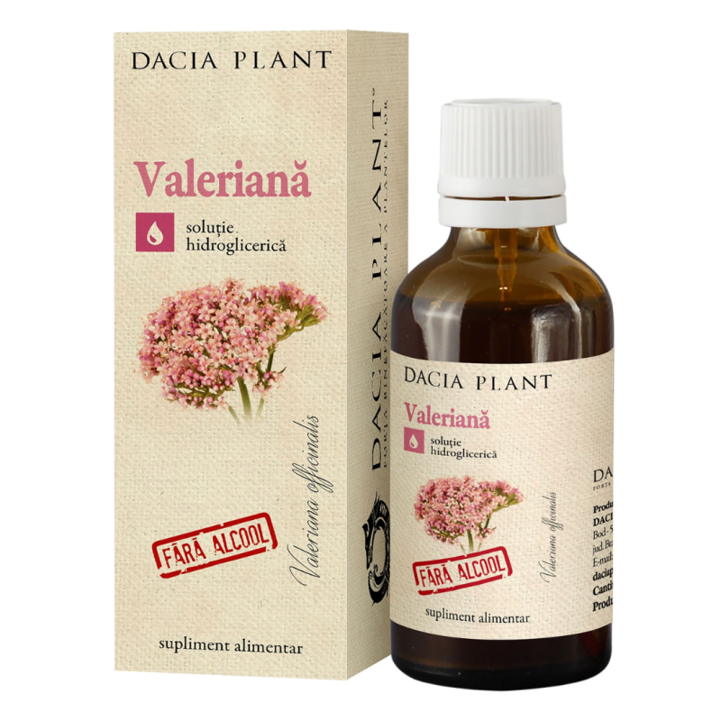 Tinctura de valeriana fara alcool, 50ml, Dacia Plant