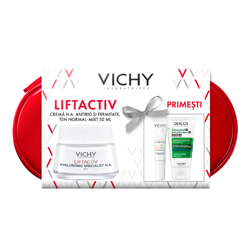 Trusa Crema Antirid de zi Liftactiv Hyaluronic Specialist H.A, 50 ml, Vichy