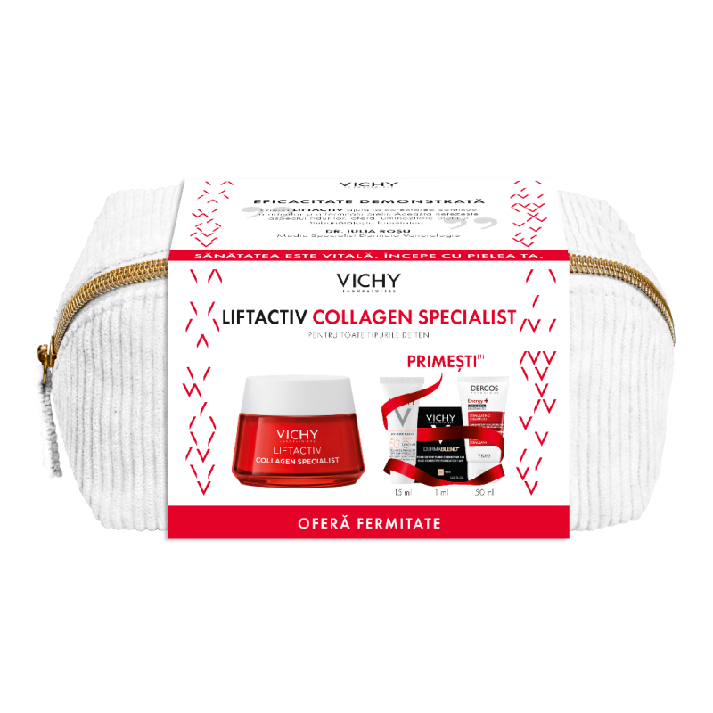 Trusa Spring Crema de zi Liftactiv Collagen Specialist, 50 ml, Vichy