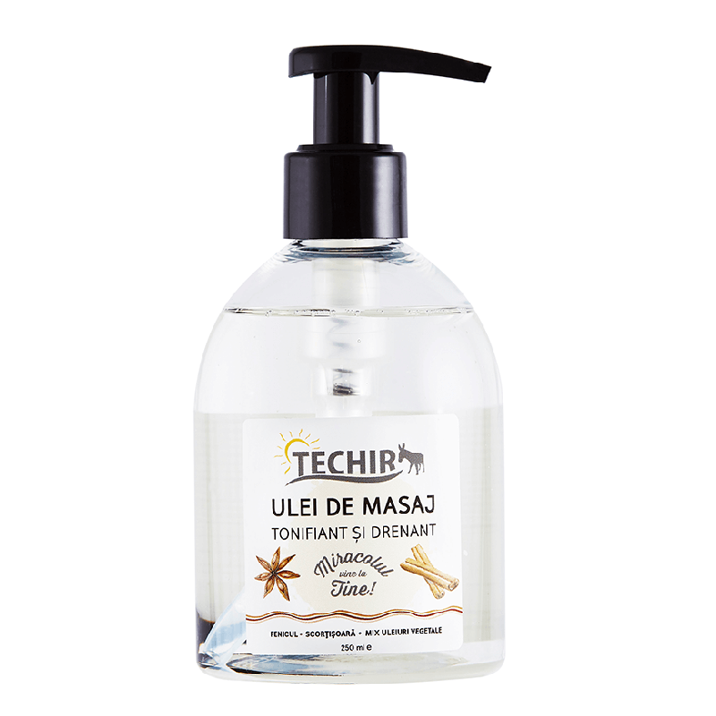 Ulei de masaj tonifiant si drenant, 250 ml, Techir