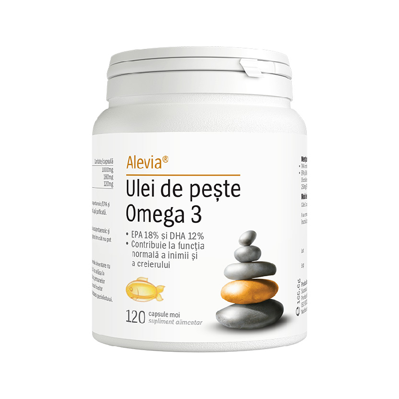 Ulei de peste Omega 3, 120 capsule, Alevia