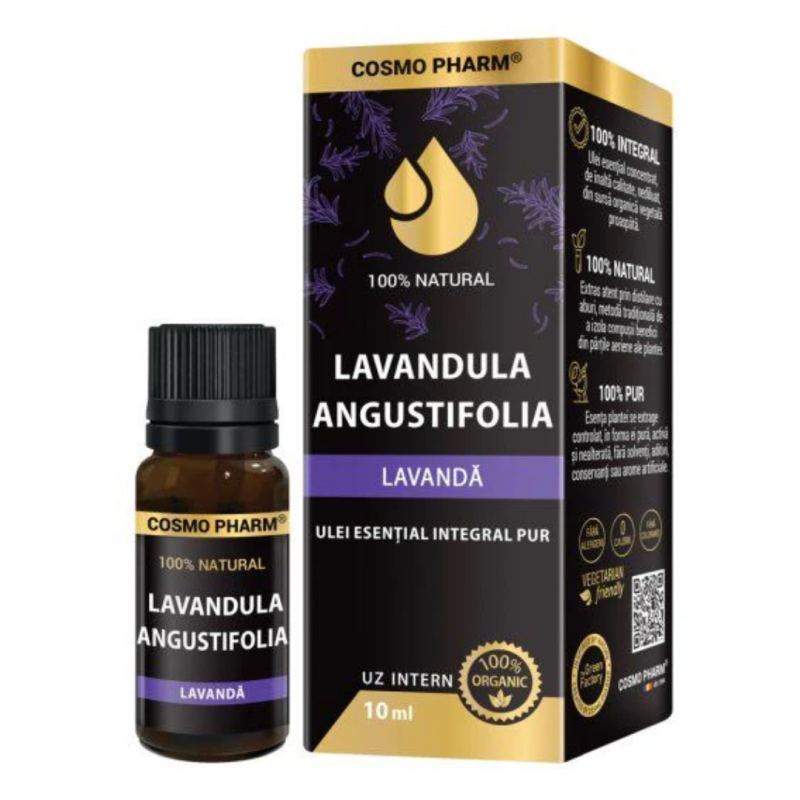 Ulei esential integral pur de lavanda, 10 ml, Cosmo Pharm