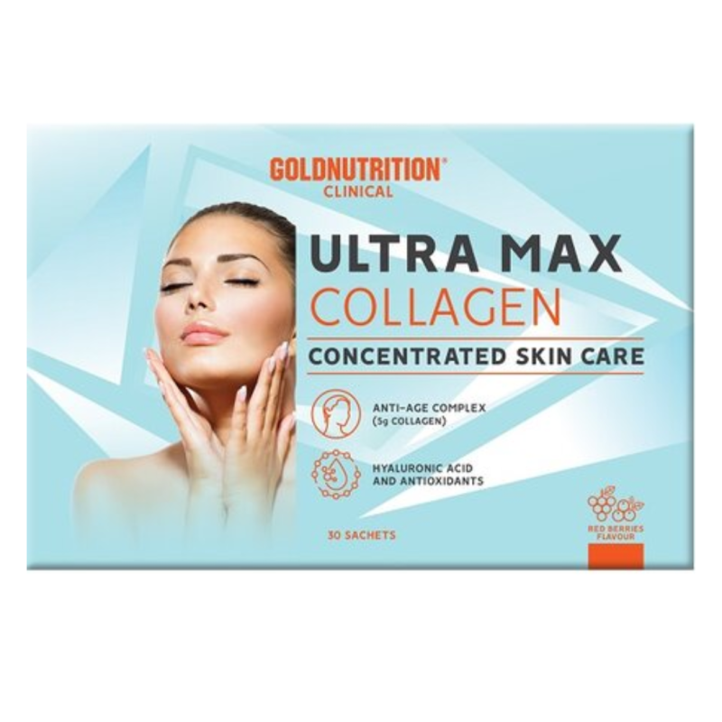 Supliment anti-age Ultra Max Collagen, 30 plicuri, Gold Nutrition