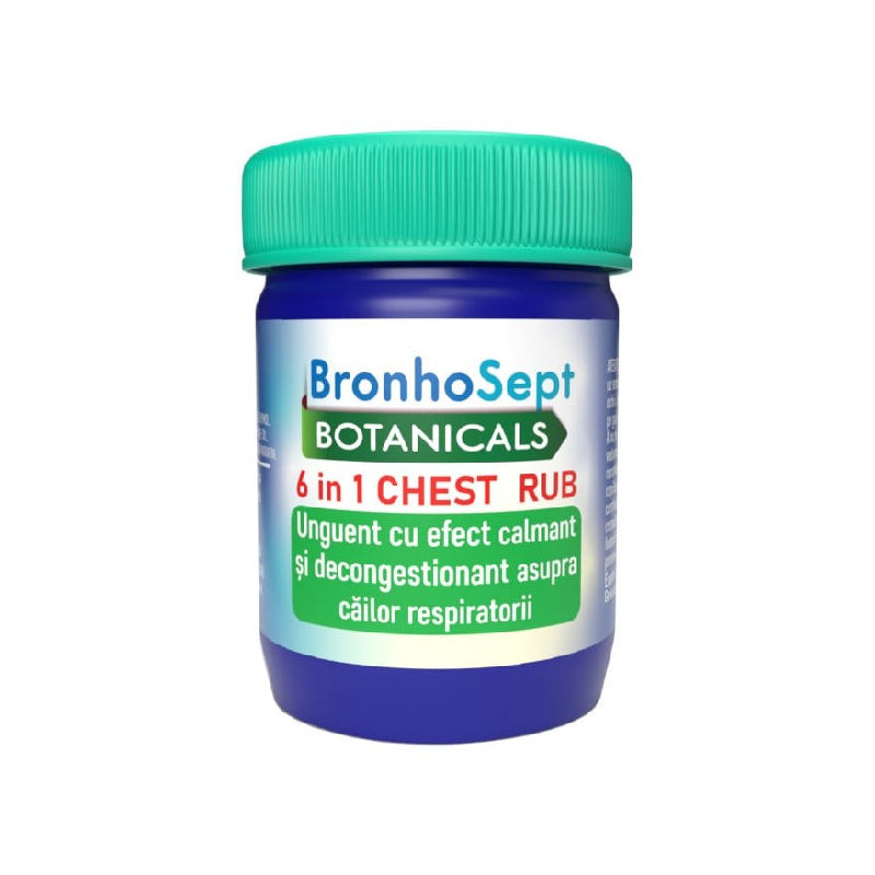Unguent Chest Rub Decongestionant BronhoSept, 25 g, Justin Pharma