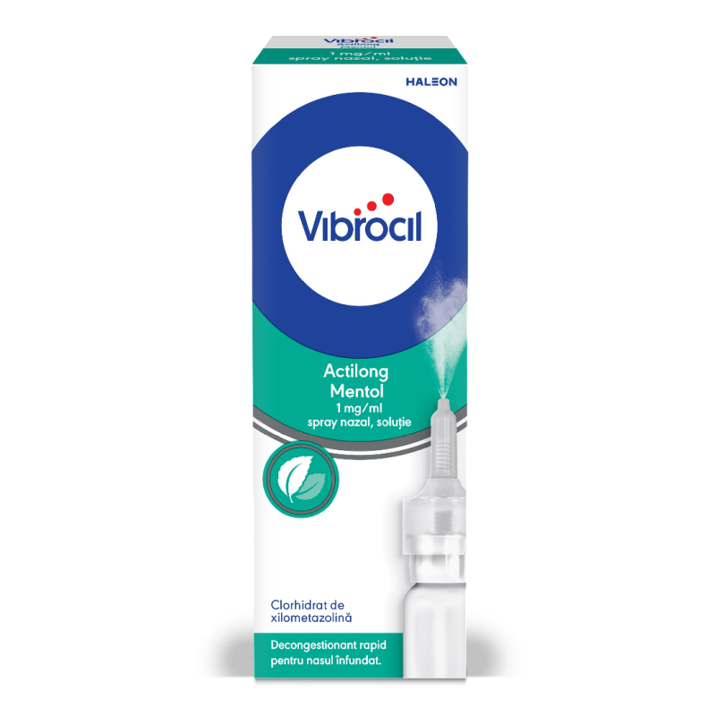 Vibrocil Actilong Mentol, 1 mg/ml spray nazal, soluţie, 10 ml, Haleon