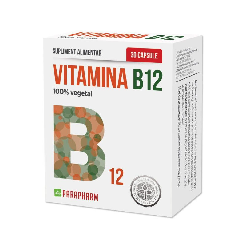 Vitamina B12, 30 capsule, Parapharm