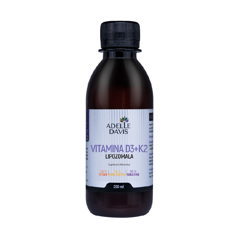 Vitamina D3 cu K2 Lipozomala, 200 ml, Adelle Davis