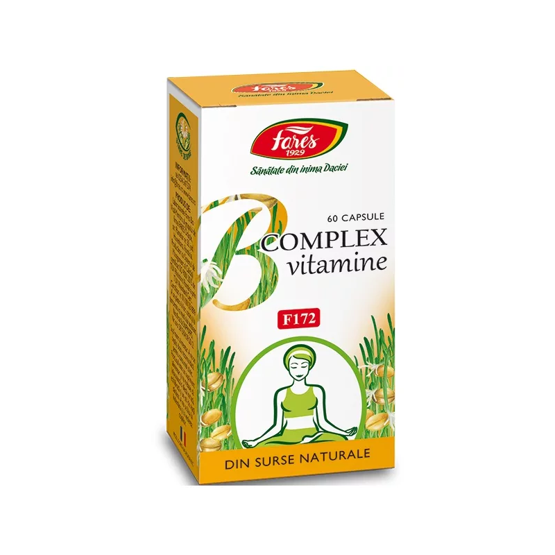 Vitamine naturale B Complex, 60 capsule, Fares