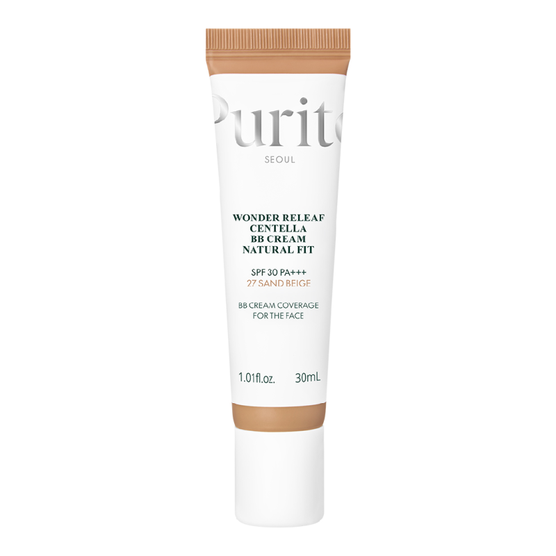 Crema BB multifunctionala cu SPF 30 PA+++, 27 Sand Beige, Wonder Releaf Centella, 30 ml, Purito