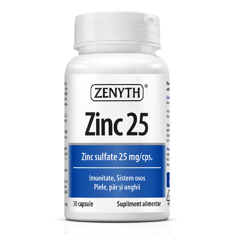 Zinc 25 sulfat de zinc, 25 mg, 30 capsule, Zenyth